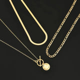 Amanda Layered Textured Coin Necklace - image 3