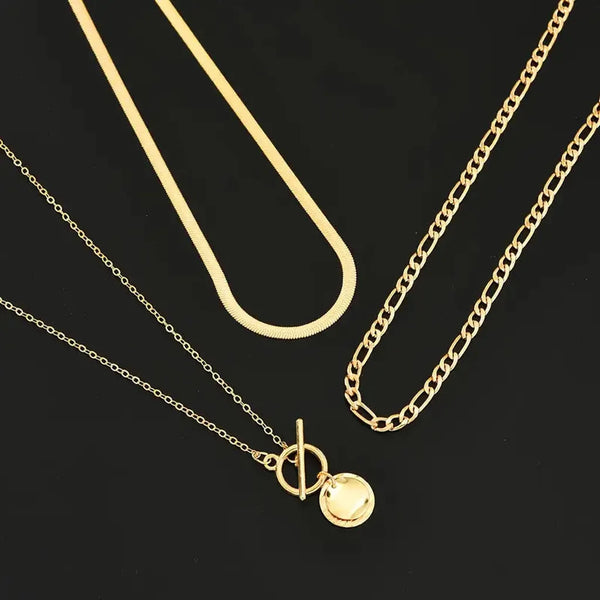 Amanda Layered Textured Coin Necklace - image 3