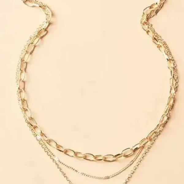 Tabitha Retro Layered Necklace with Gold-Tone Pendant — image 3
