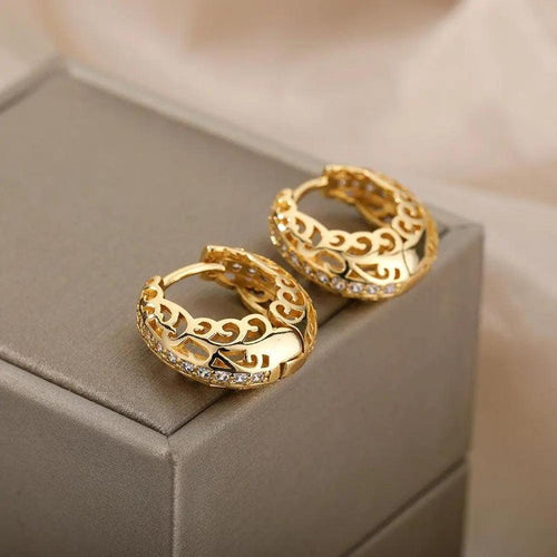 Abigail Minimalist Mandala Earrings | Gold-Tone