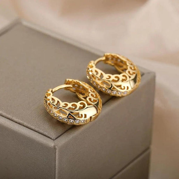 Abigail Minimalist Mandala Earrings | Gold-Tone