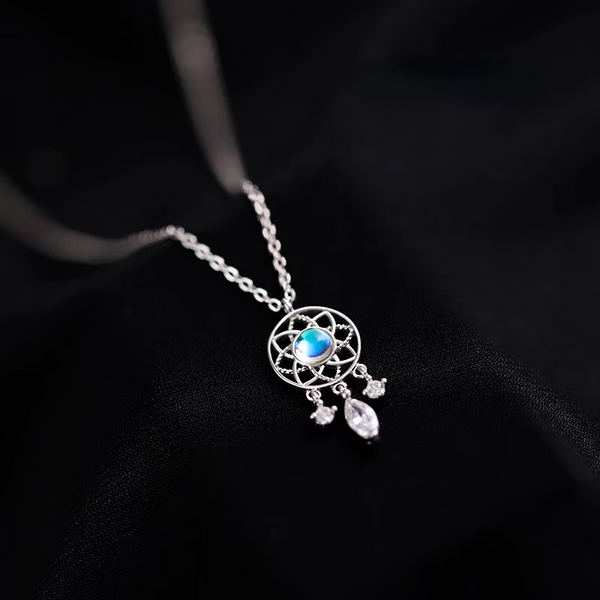 Lucinda Luminous Stone Dreamcatcher Necklace — Silver-Tone — image 1