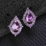 Pamela Purple Necklace and Earrings Set - image 4