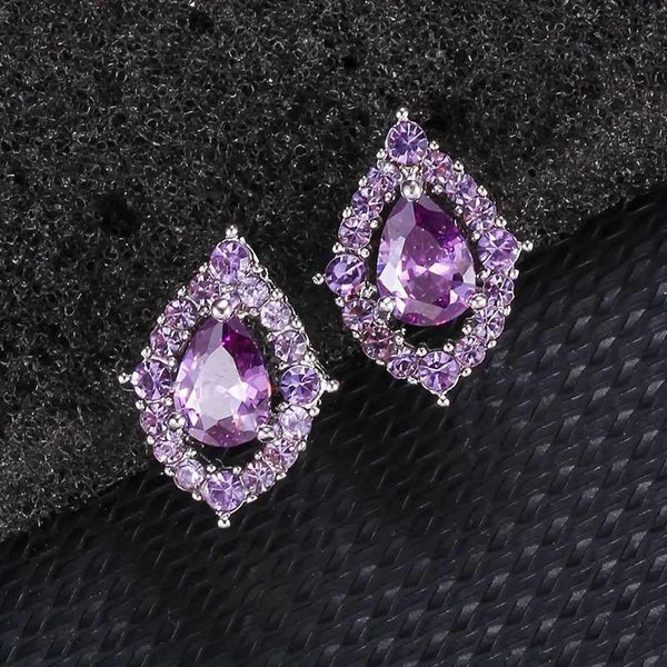 Pamela Purple Necklace and Earrings Set - image 4