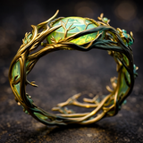 Arabella Nature-Inspired Green Opal-Look Ring - image 1