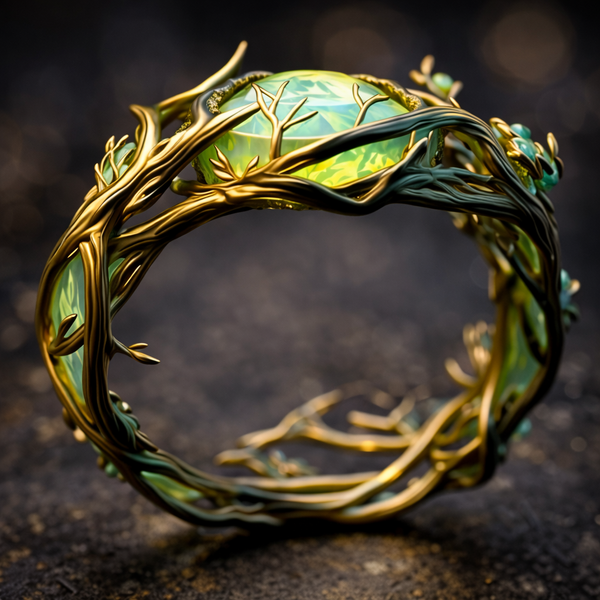 Arabella Nature-Inspired Green Opal-Look Ring - image 1