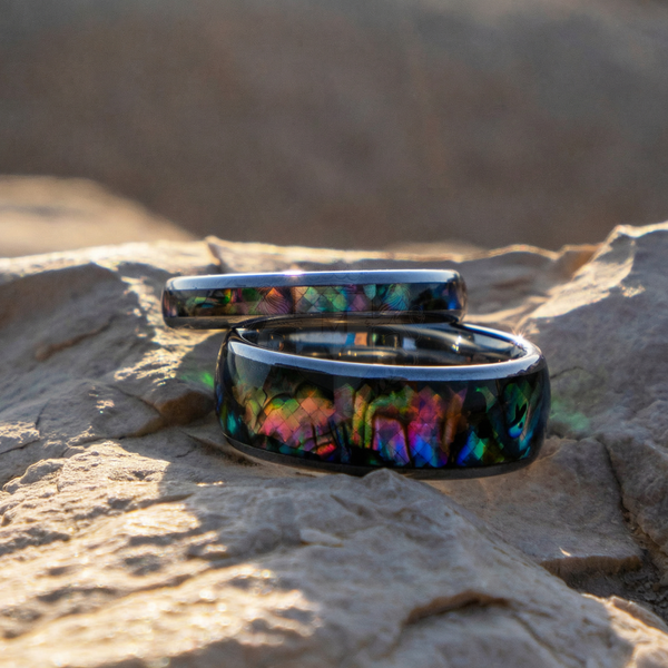 Lawrence Iridescent Inlay Band Ring | Silver-Tone — image 13