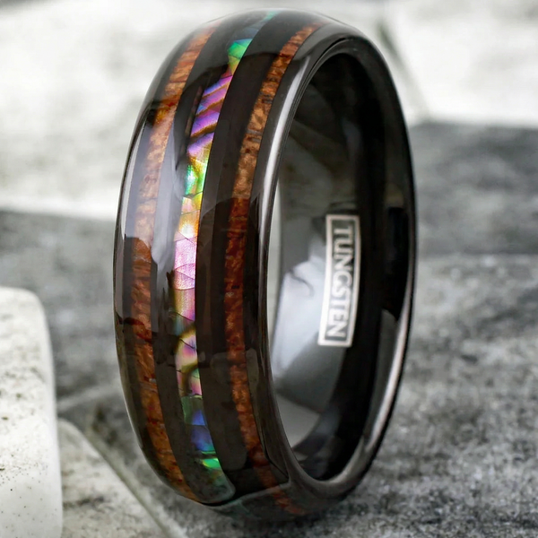 Howard Iridescent Inlay Band Ring | Black - image 9
