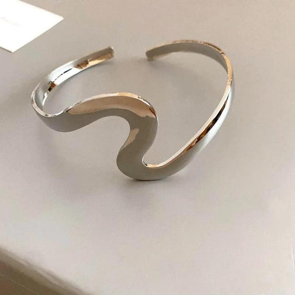 Lenora Vintage-Style Silver-Tone Open Twisted Wave Bracelet