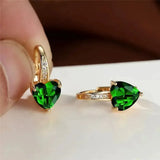 Sophia Heart-Shaped Green Stone Earrings - image 2