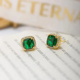 Beth Green Stone Earrings - image 2