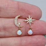 Sadie Moon and Star Opal-Look Earrings | Gold-Tone — image 4