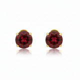 Florence Round Red Earrings | Gold-Tone — image 3