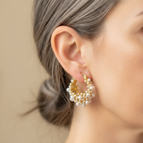 Yvonne Vintage-Style Pearl-Look Earrings | Gold-Tone — image 2