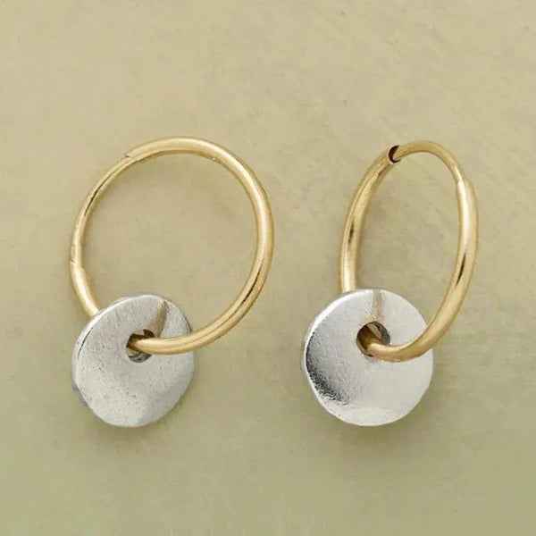 Myrtle Disc Drop Earrings | Two-Tone
