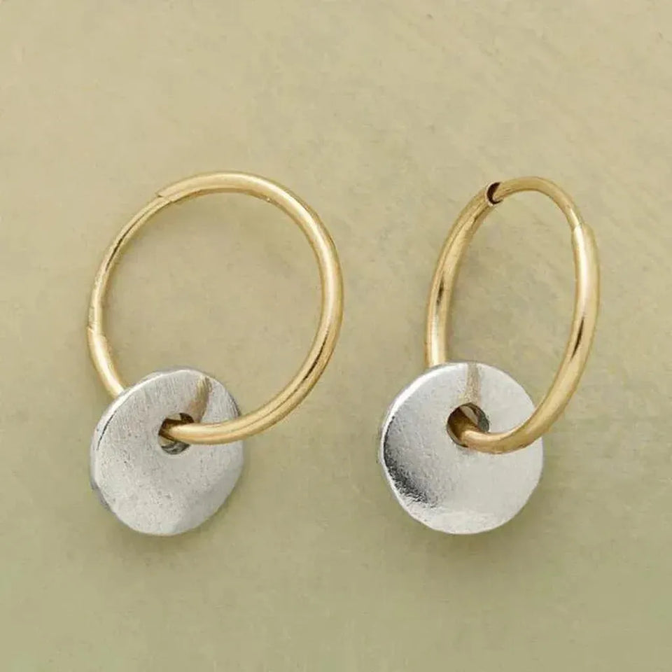 Myrtle Disc Drop Earrings | Two-Tone