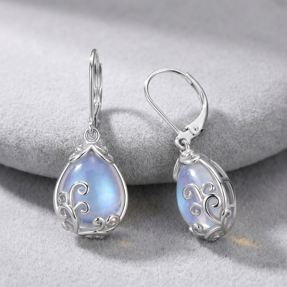 Sabina Luminous Stone Earrings - image 1