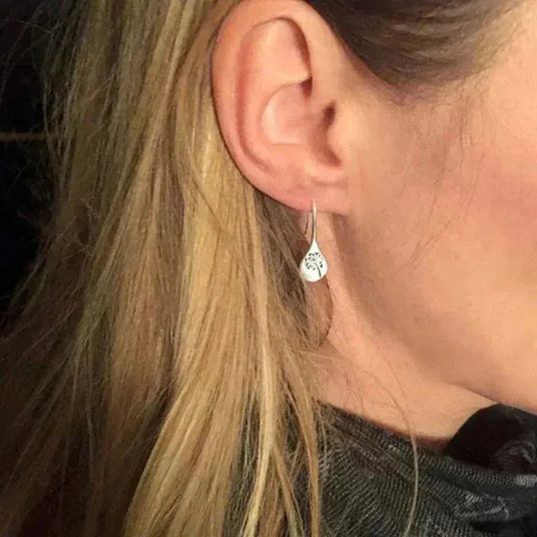 Lydia Lace-Pattern Earrings | Silver-Tone — image 2