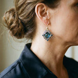 Giselle Blue Sparkle Earrings | Two-Tone — image 2