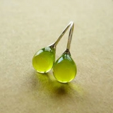 Olive Inset Opal-Look Earrings - image 1