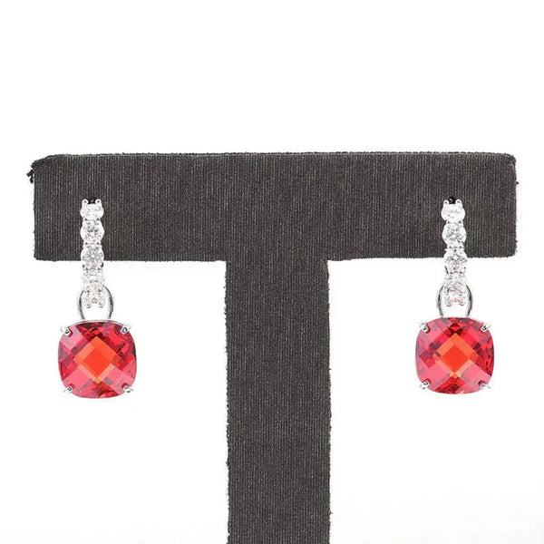 Albertine Earrings with Red Accent and Sparkle - image 2