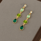 Imogen Green Stone Drop Earrings - image 1
