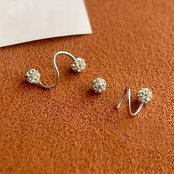Clementine Spiral Ball Sparkle Stud Earring Set - image 3