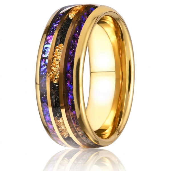 Philip Inlay Band Ring | Gold-Tone
