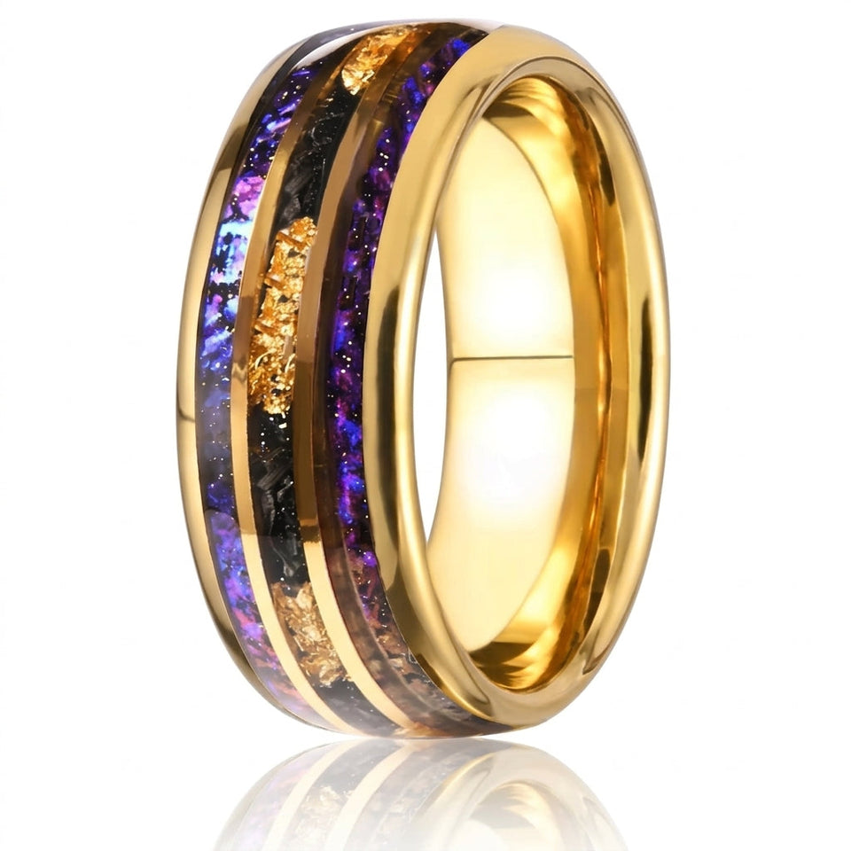 Philip Inlay Band Ring | Gold-Tone