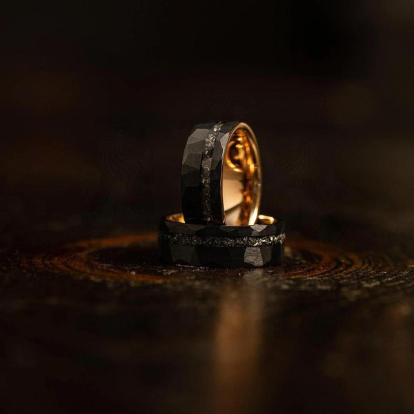 Gordon Faceted Black Band Ring - image 4