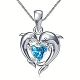 Veronica Ocean Heart Twins Necklace | Silver-Tone — image 2