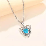 Veronica Ocean Heart Twins Necklace | Silver-Tone — image 3
