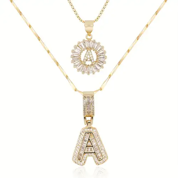 Adelaide Pavé Initial Necklace Set - image 2