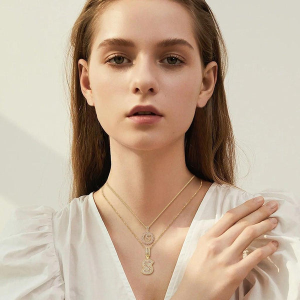 Adelaide Pavé Initial Necklace Set - image 5