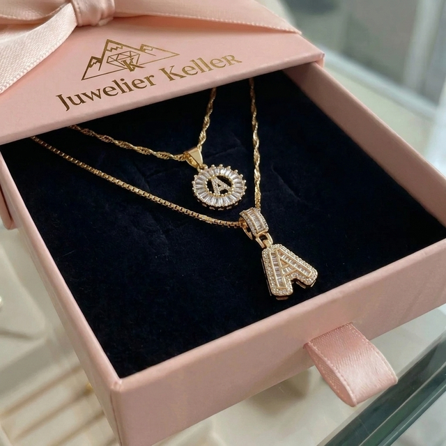 Adelaide Pavé Initial Necklace Set