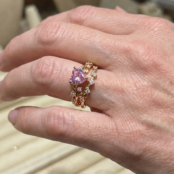 Kathleen Petal Heart Ring Set | Gold-Tone — image 2