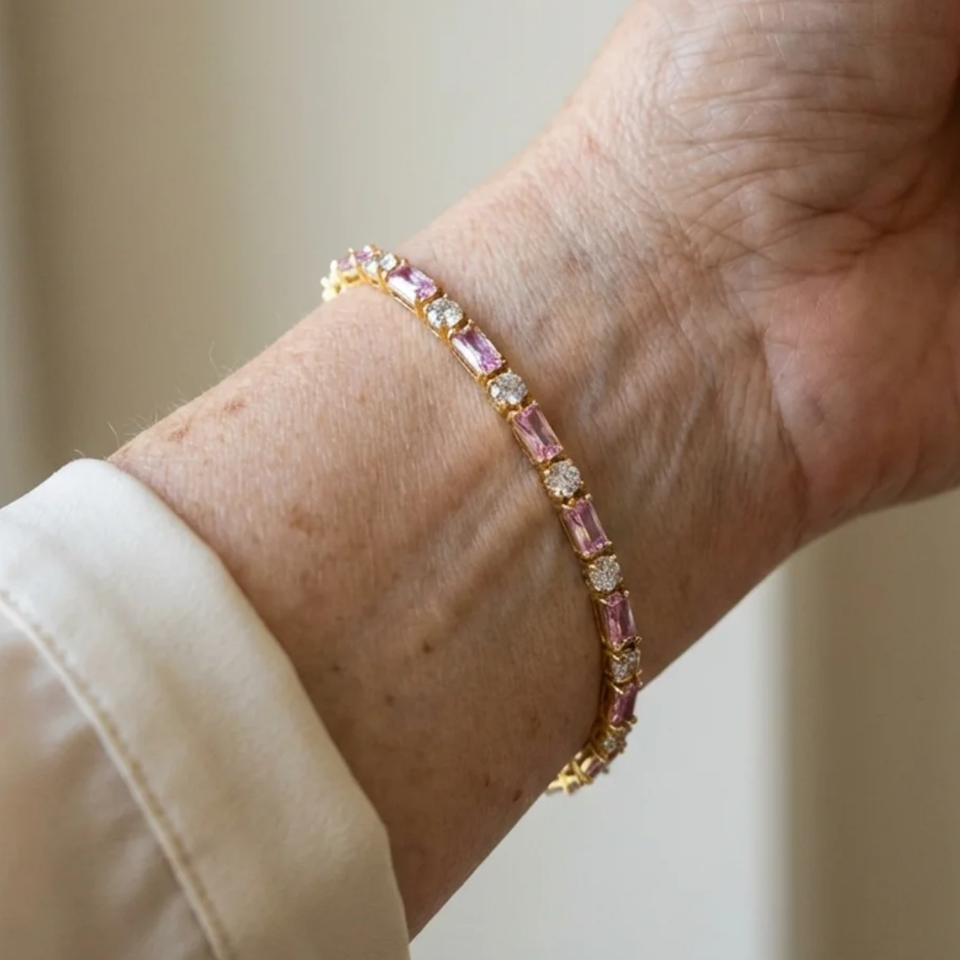 Georgia Peony Tennis Bracelet | Gold-Tone — image 2