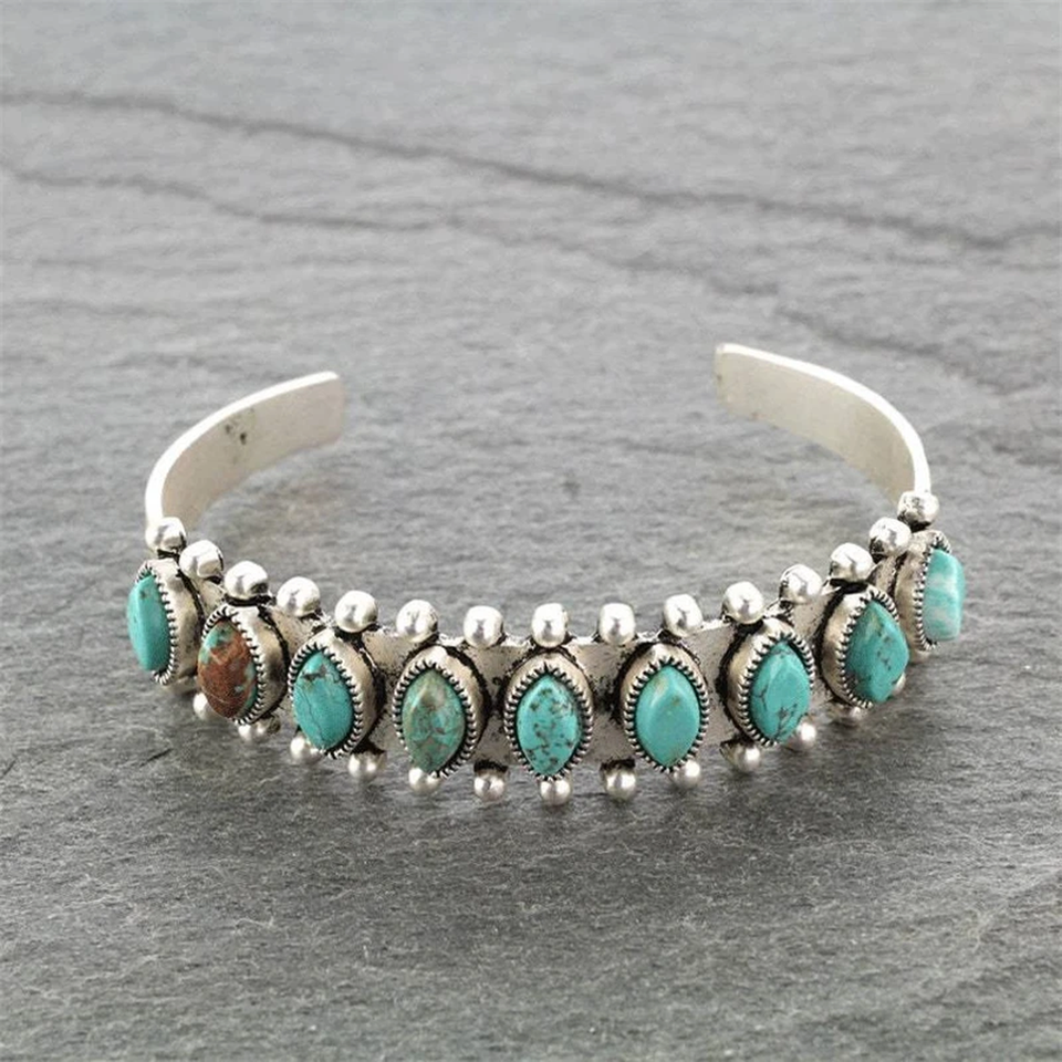 Frederica Retro Turquoise-Color Accent Bracelet - image 1