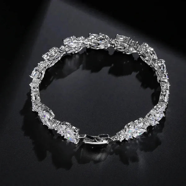 Simone Retro Polished Silver-Tone Chain Bracelet