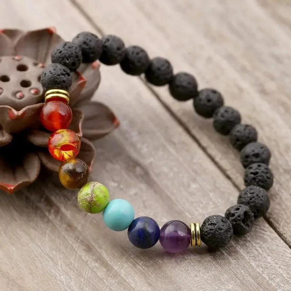Rosalind Retro Lava-Look Chakra Bracelet - image 1