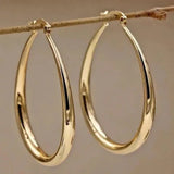 Cora Retro Hoop Earrings | Gold-Tone