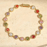 Agatha Retro Gold-Tone Rainbow Love Heart Bracelet