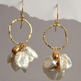 Clarissa Pearl-Look and Flower Drop Earrings | Gold-Tone