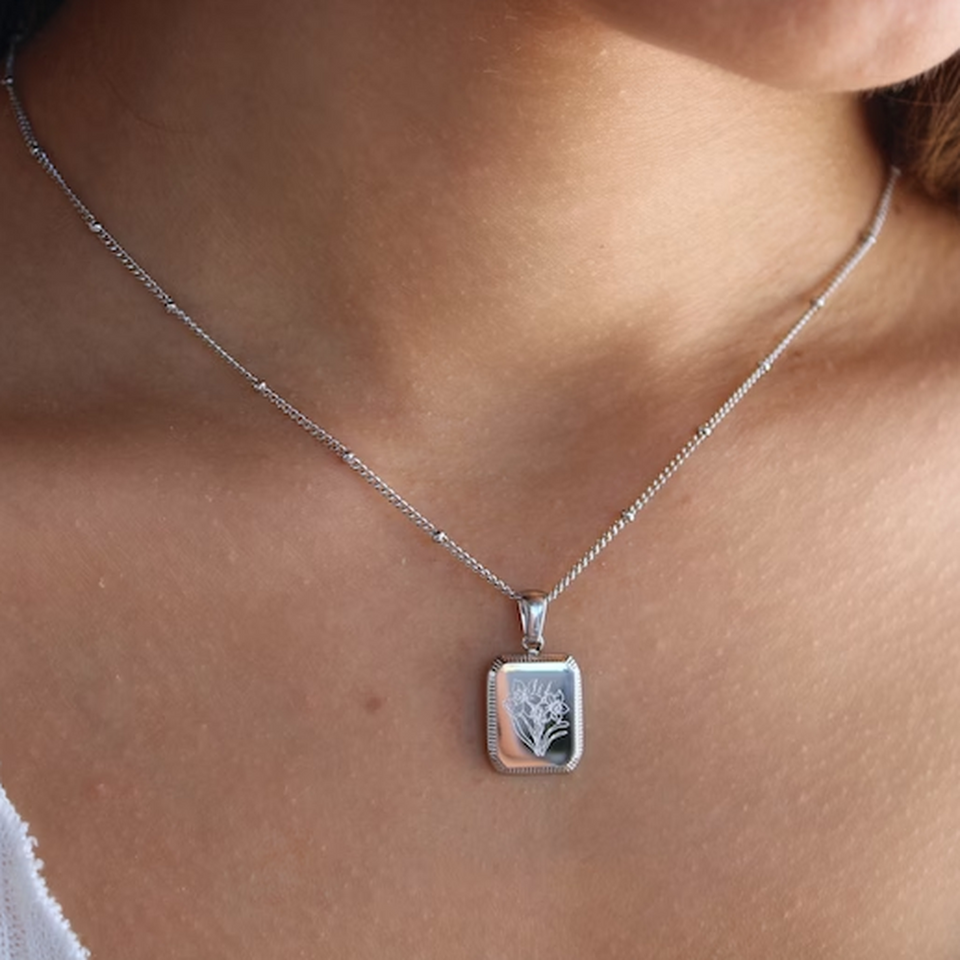 Viola Vintage-Inspired Silver-Tone Necklace