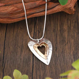 Alice Retro Two-Tone Heart Pendant Necklace