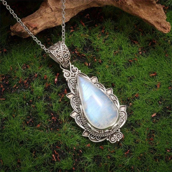 Ophelia Retro Moonstone-Effect Pendant Necklace - image 4