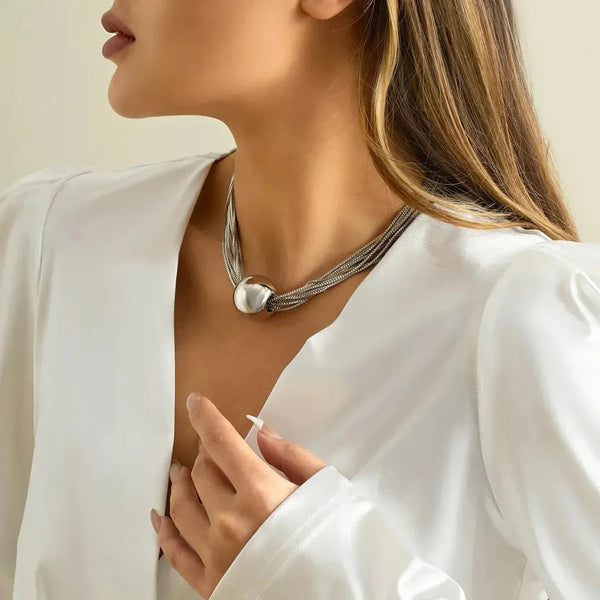 Gloria Retro Gold-Tone Multicolor Bead Necklace — image 3