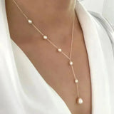 Mavis Retro Pearl-Look Drop Necklace - image 1