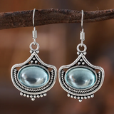 Iris Retro Blue Oval Necklace or Earrings — image 3