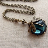 Bridget Retro Green Dragonfly Necklace - image 2